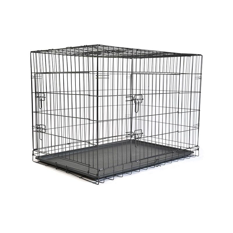 DH016-4 Caixa de cachorro com gaiola de metal para animais de estimação com 2 portas