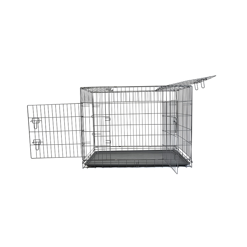 DH016-4 Caixa de cachorro com gaiola de metal para animais de estimação com 2 portas