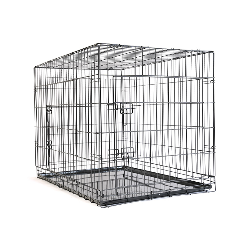 DH016-4 Caixa de cachorro com gaiola de metal para animais de estimação com 2 portas